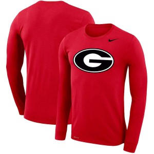 T-Shirt Georgia Men's Primary Logo Long Sleeve Legend Performance University T-Shirts Red