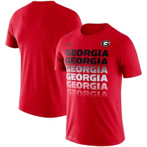T-Shirt UGA Bulldogs Men's Fade Performance NCAA T-Shirts Red
