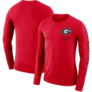 T-Shirt Georgia Men's Local Mantra Performance Long Sleeve Football T-Shirts Red