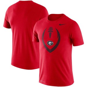 T-Shirt Georgia Men's Performance Football Legend Icon College T-Shirt Red