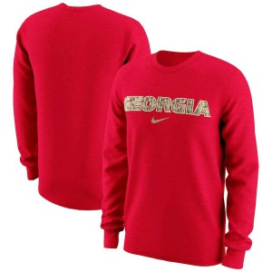 T-Shirt Georgia Men's Long Sleeve NCAA T-Shirts Wordmark Camo Red