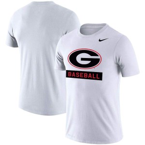 T-Shirt UGA Bulldogs Men's Baseball Stack Legend Performance Logo Stitched T-Shirts White