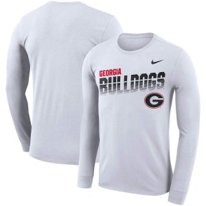 T-Shirt Georgia Bulldogs Men's Sideline Legend Performance Long Sleeve Player T-Shirts White