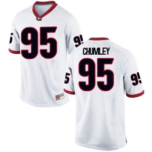 #95 Noah Chumley UGA Bulldogs Men's Replica Football Jersey White