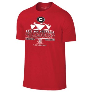 T-Shirt Georgia Bulldogs Men's 2017 SEC Football Conference Locker Room Champions Official T-Shirts Red