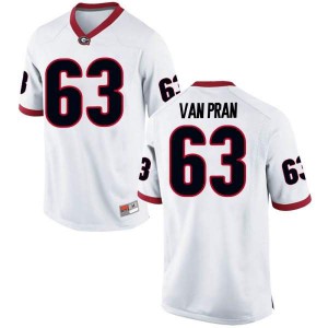 #63 Sedrick Van Pran Georgia Bulldogs Men's Replica Alumni Jerseys White
