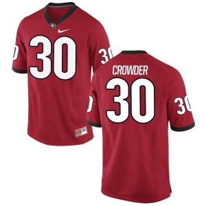 #30 Tae Crowder Georgia Bulldogs Men's Authentic Football Jerseys Red