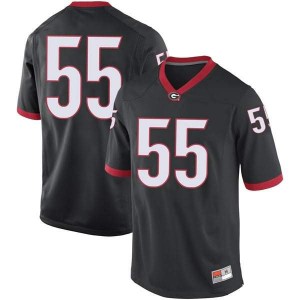 #55 Trey Hill UGA Men's Replica Football Jerseys Black