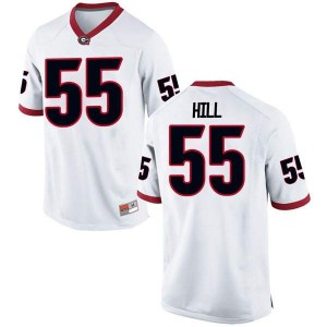 #55 Trey Hill University of Georgia Men's Replica Player Jerseys White