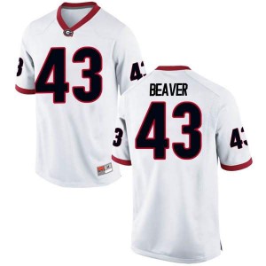 #43 Tyler Beaver UGA Bulldogs Men's Game High School Jerseys White