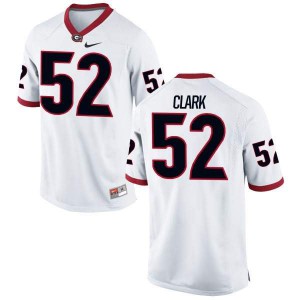 #52 Tyler Clark UGA Bulldogs Men's Game Official Jerseys White