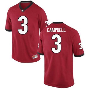 #3 Tyson Campbell Georgia Bulldogs Men's Replica Official Jersey Red