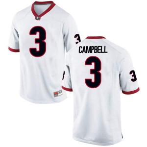 #3 Tyson Campbell Georgia Bulldogs Men's Replica NCAA Jersey White