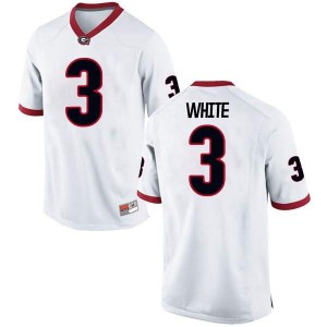 #3 Zamir White UGA Men's Game Stitch Jerseys White