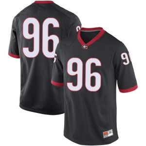 #96 Zion Logue UGA Bulldogs Men's Game Embroidery Jersey Black