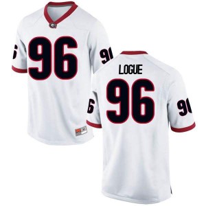 #96 Zion Logue Georgia Bulldogs Men's Replica Embroidery Jerseys White