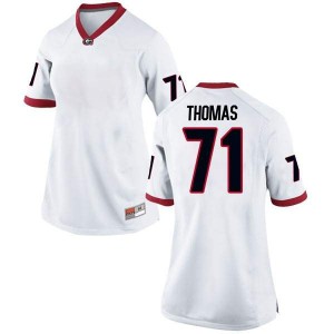 #71 Andrew Thomas University of Georgia Women's Game Stitch Jerseys White