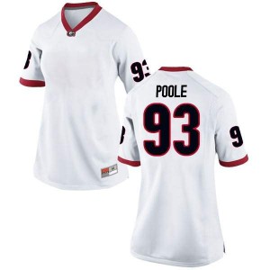 #93 Antonio Poole Georgia Bulldogs Women's Replica Official Jerseys White