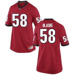 #58 Austin Blaske University of Georgia Women's Game Official Jerseys Red