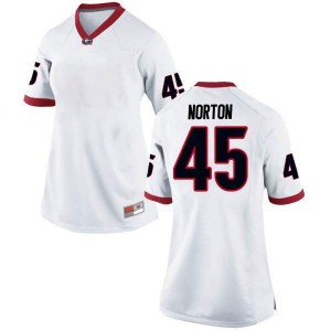 #45 Bill Norton Georgia Bulldogs Women's Replica Player Jerseys White