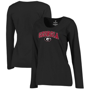 T-Shirt Georgia Bulldogs Women's Campus Long Sleeve Stitched T-Shirts Black