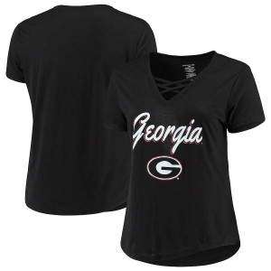 T-Shirt University of Georgia Women's Plus Size Caged Front Alumni T-Shirt Black