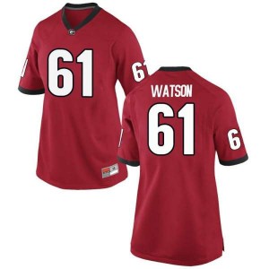 #61 Blake Watson Georgia Bulldogs Women's Game Stitched Jerseys Red