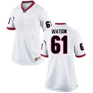 #61 Blake Watson Georgia Bulldogs Women's Replica Stitched Jerseys White