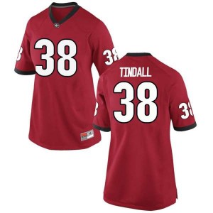 #38 Brady Tindall University of Georgia Women's Replica Official Jerseys Red