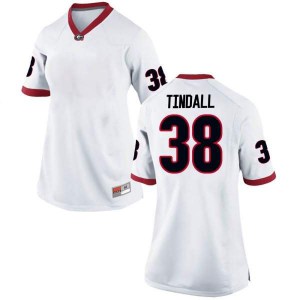 #38 Brady Tindall Georgia Bulldogs Women's Replica University Jerseys White