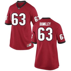 #63 Brandon Bunkley UGA Women's Game Football Jersey Red