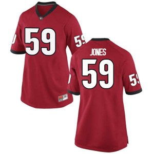 #59 Broderick Jones University of Georgia Women's Game NCAA Jersey Red
