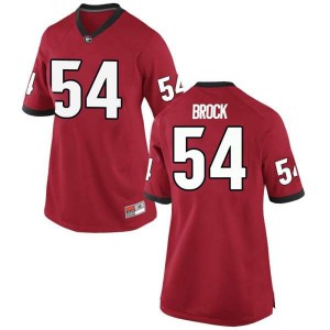 #54 Cade Brock Georgia Bulldogs Women's Replica Football Jerseys Red