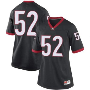 #52 Cameron Kinnie UGA Bulldogs Women's Game Football Jerseys Black