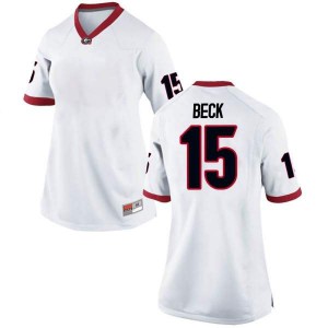 #15 Carson Beck Georgia Bulldogs Women's Replica Embroidery Jerseys White