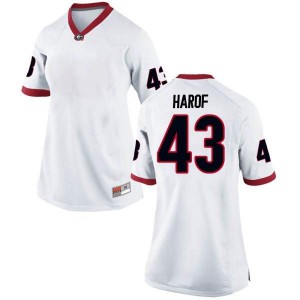 #43 Chase Harof UGA Bulldogs Women's Game Football Jerseys White