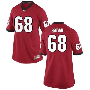 #68 Chris Brown UGA Bulldogs Women's Replica Alumni Jerseys Red