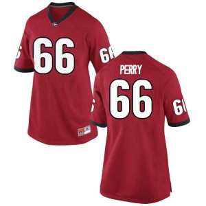 #66 Dalton Perry Georgia Women's Game Football Jerseys Red