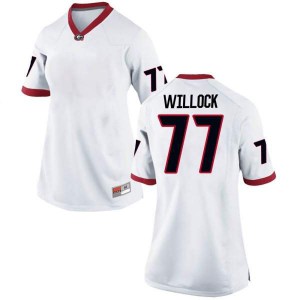#77 Devin Willock Georgia Bulldogs Women's Replica NCAA Jerseys White