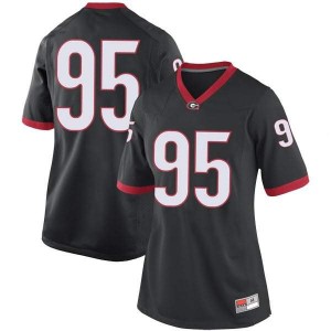 #95 Devonte Wyatt Georgia Bulldogs Women's Replica Football Jerseys Black