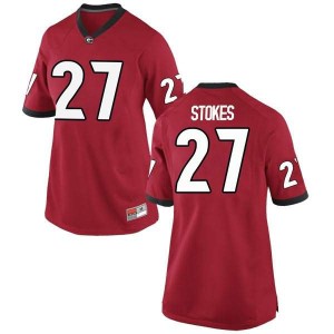 #27 Eric Stokes Georgia Women's Replica Stitch Jersey Red