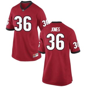 #36 Garrett Jones Georgia Women's Game Player Jerseys Red