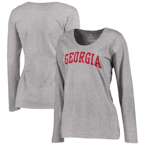 T-Shirt UGA Bulldogs Women's Basic Arch Long Sleeve Alumni T-Shirt Gray