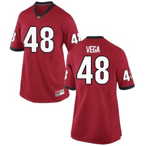 #48 JC Vega UGA Women's Game Football Jersey Red