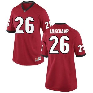 #26 Jackson Muschamp UGA Women's Game Football Jerseys Red