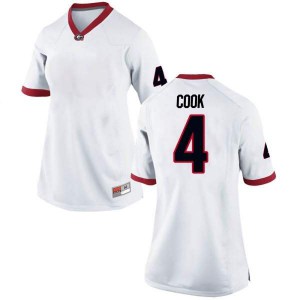 #4 James Cook UGA Women's Replica Football Jerseys White