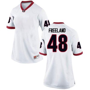 #48 Jarrett Freeland University of Georgia Women's Game University Jerseys White