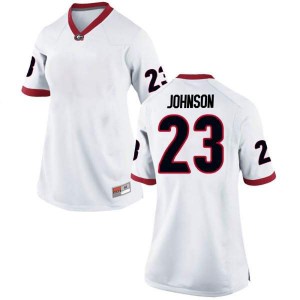 #23 Jaylen Johnson UGA Women's Game Football Jerseys White