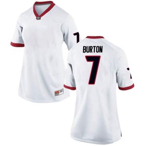 #7 Jermaine Burton Georgia Women's Game Football Jerseys White