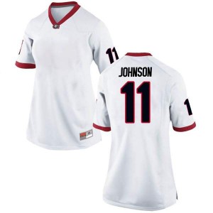 #11 Jermaine Johnson Georgia Bulldogs Women's Game Football Jersey White